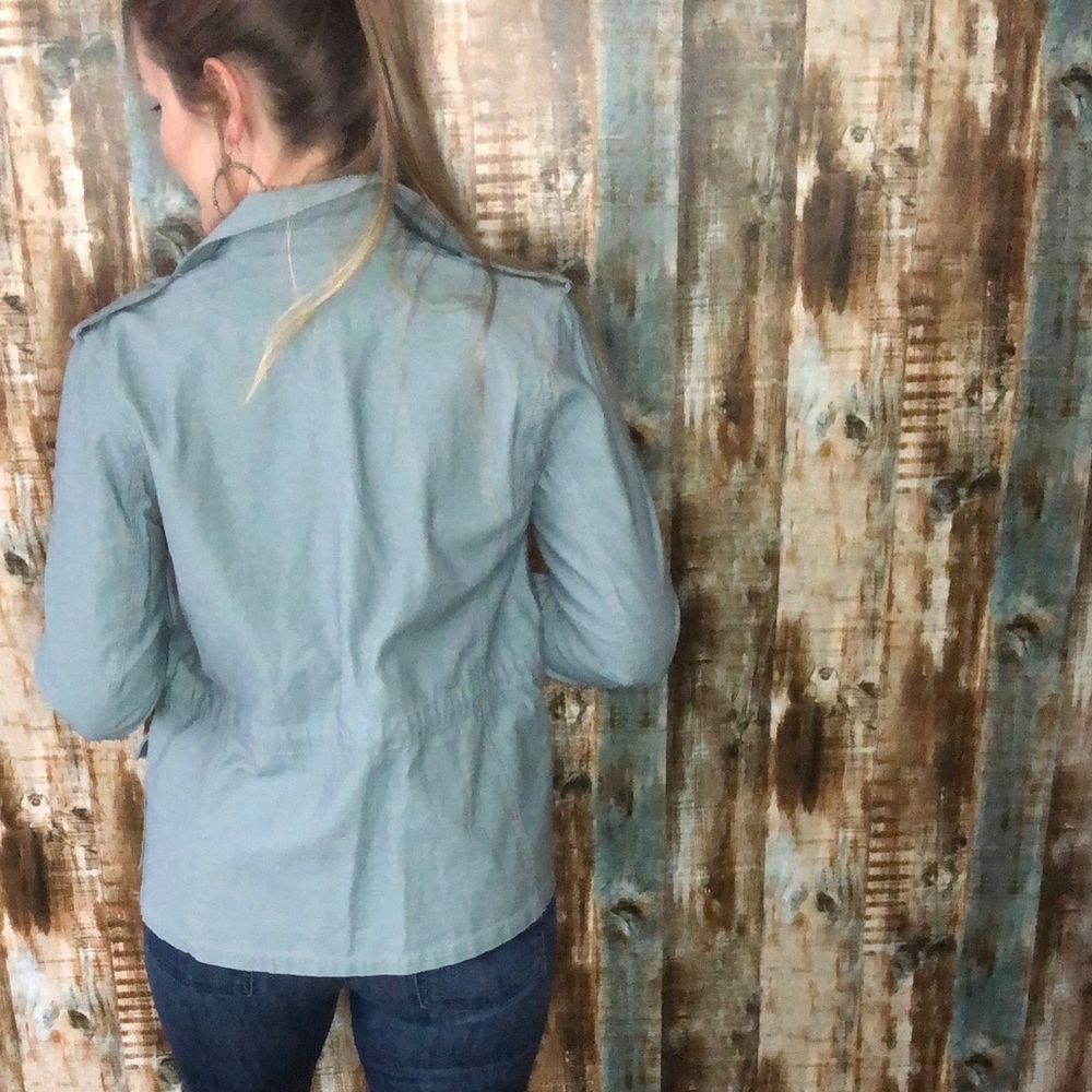 Sage Cotton Utility Jacket - Picture 2 of 12